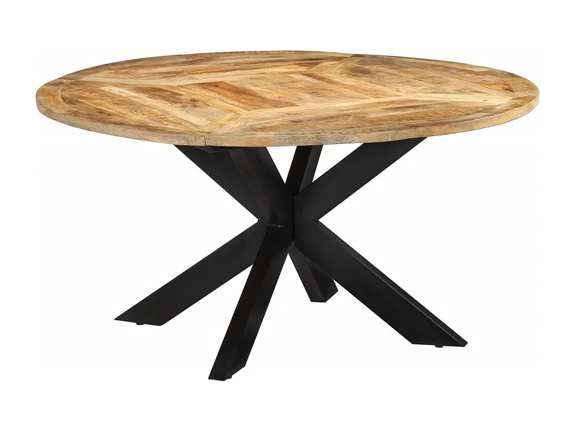 Eettafel Ø150x76 cm massief ruw mangohout