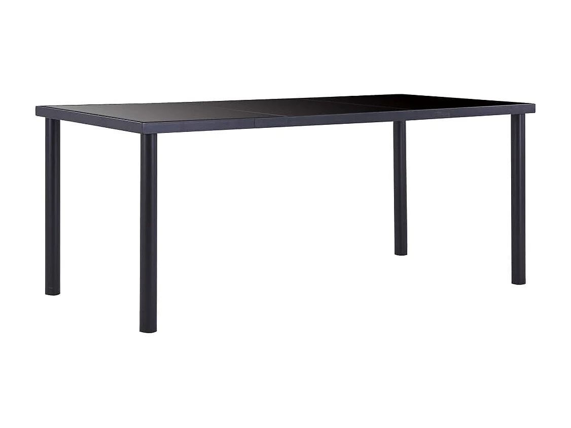 Eettafel 180x90x75 cm gehard glas zwart