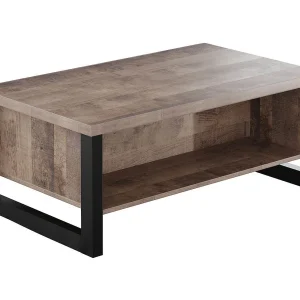Adeline houten salontafel en zwart stalen poten L 110 cm