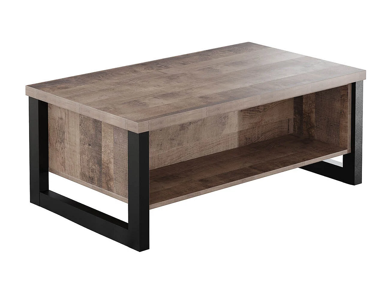 Adeline houten salontafel en zwart stalen poten L 110 cm