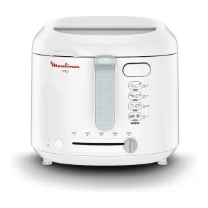 Elektrische Friteuse Moulinex Uno AF203110 Wit 1kg Compact met Instelbare Thermostaat Elektrische Friteuse Moulinex Uno AF203110 Wit 1kg Compact met Instelbare Thermostaat