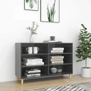 Dressoir 103,5x35x70 cm bewerkt hout hoogglans grijs Dressoir 103,5x35x70 cm bewerkt hout hoogglans grijs