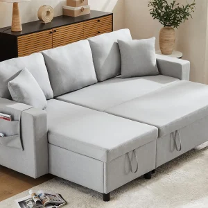Fusio 1.0 – Hoekbank 3-Zits Slaapbank met Opbergruimte, Linnen Stof, Ideaal voor Studio’s, Ruim Extra Bed Fusio 1.0 – Hoekbank 3-Zits Slaapbank met Opbergruimte, Linnen Stof, Ideaal voor Studio’s, Ruim Extra Bed