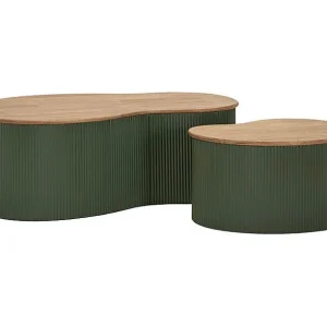 Frankfurt groene salontafelset, 2-delig, 87 x 53 x 32 cm – 50 x 35 x 28 cm Frankfurt groene salontafelset, 2-delig, 87 x 53 x 32 cm – 50 x 35 x 28 cm