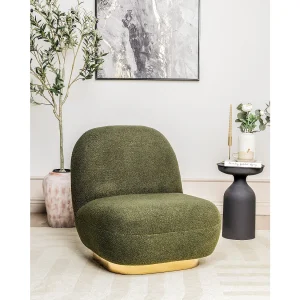 Fauteuil LOVIISA Bouclé Donkergroen