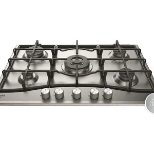 Gas kookplaat HOTPOINT PNN 751 IX 5 branders 10,5kW roestvrij staal 75x51cm met éénhandige ontsteking en gasbeveiliging