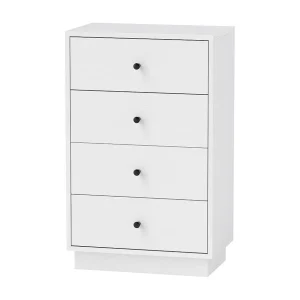 Dressoir met 4 lades, commode voor woonkamer, slaapkamer, gang, 47 x 29 x 75 cm, wit Dressoir met 4 lades, commode voor woonkamer, slaapkamer, gang, 47 x 29 x 75 cm, wit