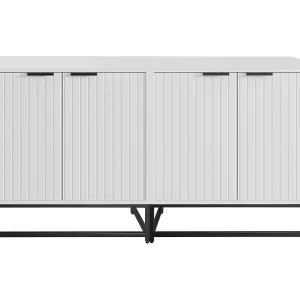 Dressoir – 4-deurs ladekast – voor woonkamer, slaapkamer, keuken – 160 x 40 x 80 cm, Wit Dressoir – 4-deurs ladekast – voor woonkamer, slaapkamer, keuken – 160 x 40 x 80 cm, Wit