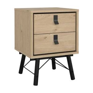 Drovell nachtkastje, Lage ladekast, Nachtkastje, Bedplank, 43×40 h60 cm, Eiken