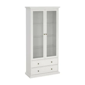 Dvatt vitrinekast, Vitrinekast, Multifunctionele vitrinekast, Woonkamerdressoir, 96×42 h201 cm, Wit Dvatt vitrinekast, Vitrinekast, Multifunctionele vitrinekast, Woonkamerdressoir, 96×42 h201 cm, Wit