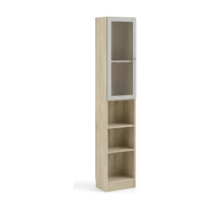 Dsitu boekenkast, Kantoorplank, Boekenkast, Bibliotheek, 41×28 h203 cm, Eiken en Wit Dsitu boekenkast, Kantoorplank, Boekenkast, Bibliotheek, 41×28 h203 cm, Eiken en Wit