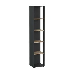 Dtalarin boekenkast, Kantoorplank, Boekenkast, Bibliotheek, 41×34 h205 cm, Eiken en Grijs Dtalarin boekenkast, Kantoorplank, Boekenkast, Bibliotheek, 41×34 h205 cm, Eiken en Grijs