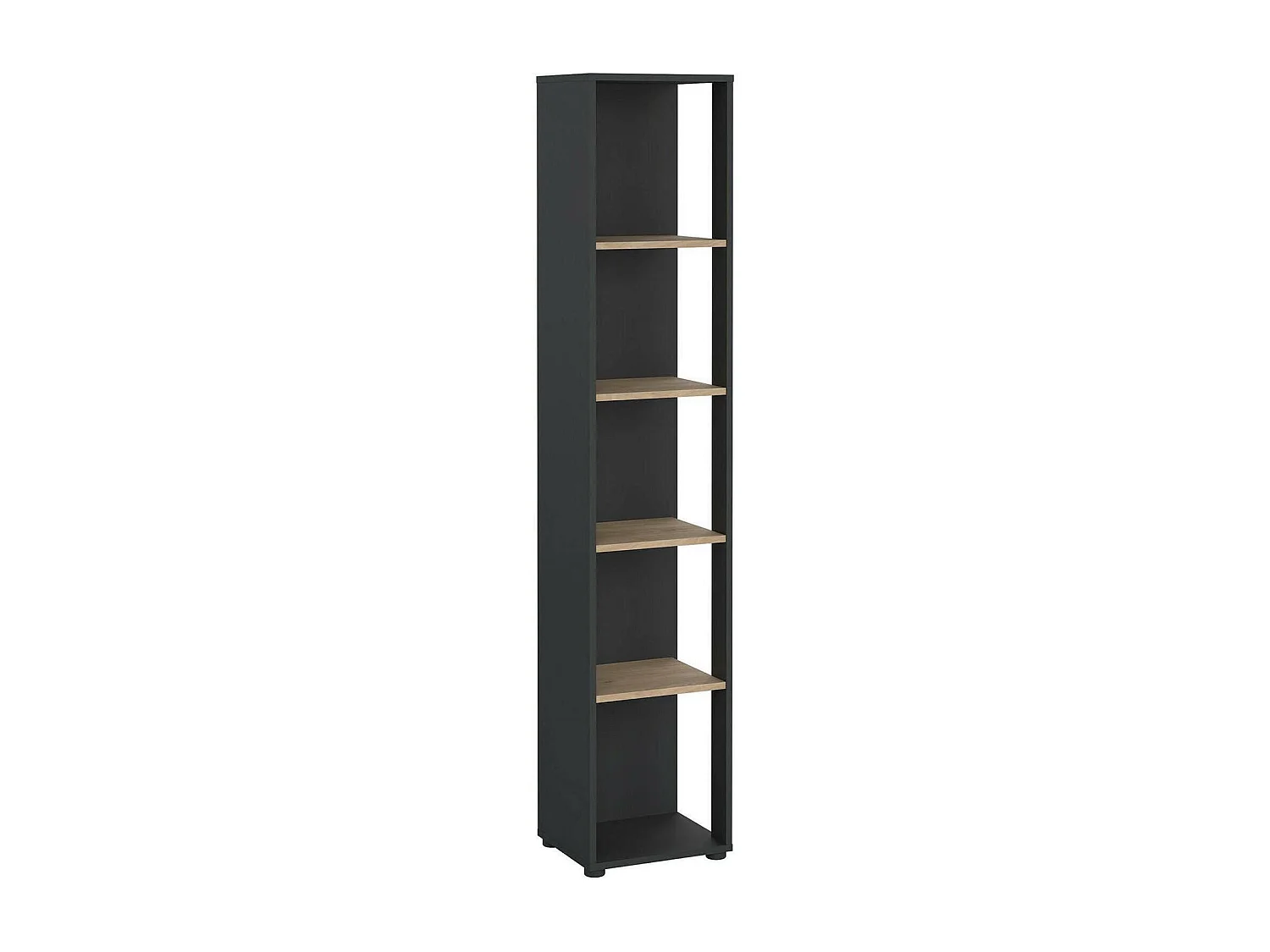 Dtalarin boekenkast, Kantoorplank, Boekenkast, Bibliotheek, 41x34 h205 cm, Eiken en Grijs