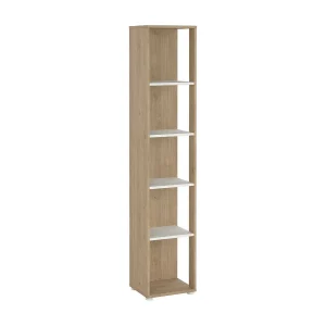 Dtalarin boekenkast, Kantoorplank, Boekenkast, Bibliotheek, 41×34 h205 cm, Eiken en Wit Dtalarin boekenkast, Kantoorplank, Boekenkast, Bibliotheek, 41×34 h205 cm, Eiken en Wit