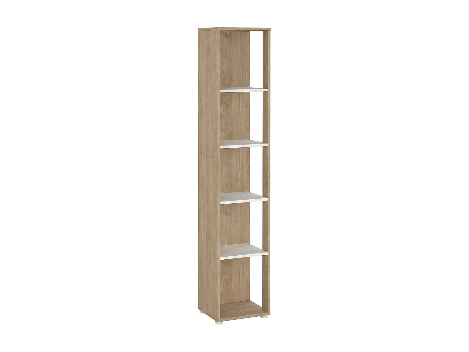 Dtalarin boekenkast, Kantoorplank, Boekenkast, Bibliotheek, 41x34 h205 cm, Eiken en Wit