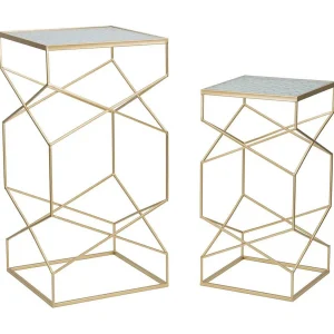 George salontafel, Lage salontafel, Tijdschriftenrek voor bank, Woonkamerplank, Goud, 50×50 h100 cm George salontafel, Lage salontafel, Tijdschriftenrek voor bank, Woonkamerplank, Goud, 50×50 h100 cm