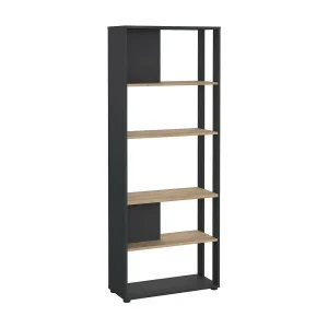 Dspelt boekenkast, Kantoorplank, Boekenkast, Bibliotheek, 80×34 h205 cm, Eiken en Grijs Dspelt boekenkast, Kantoorplank, Boekenkast, Bibliotheek, 80×34 h205 cm, Eiken en Grijs