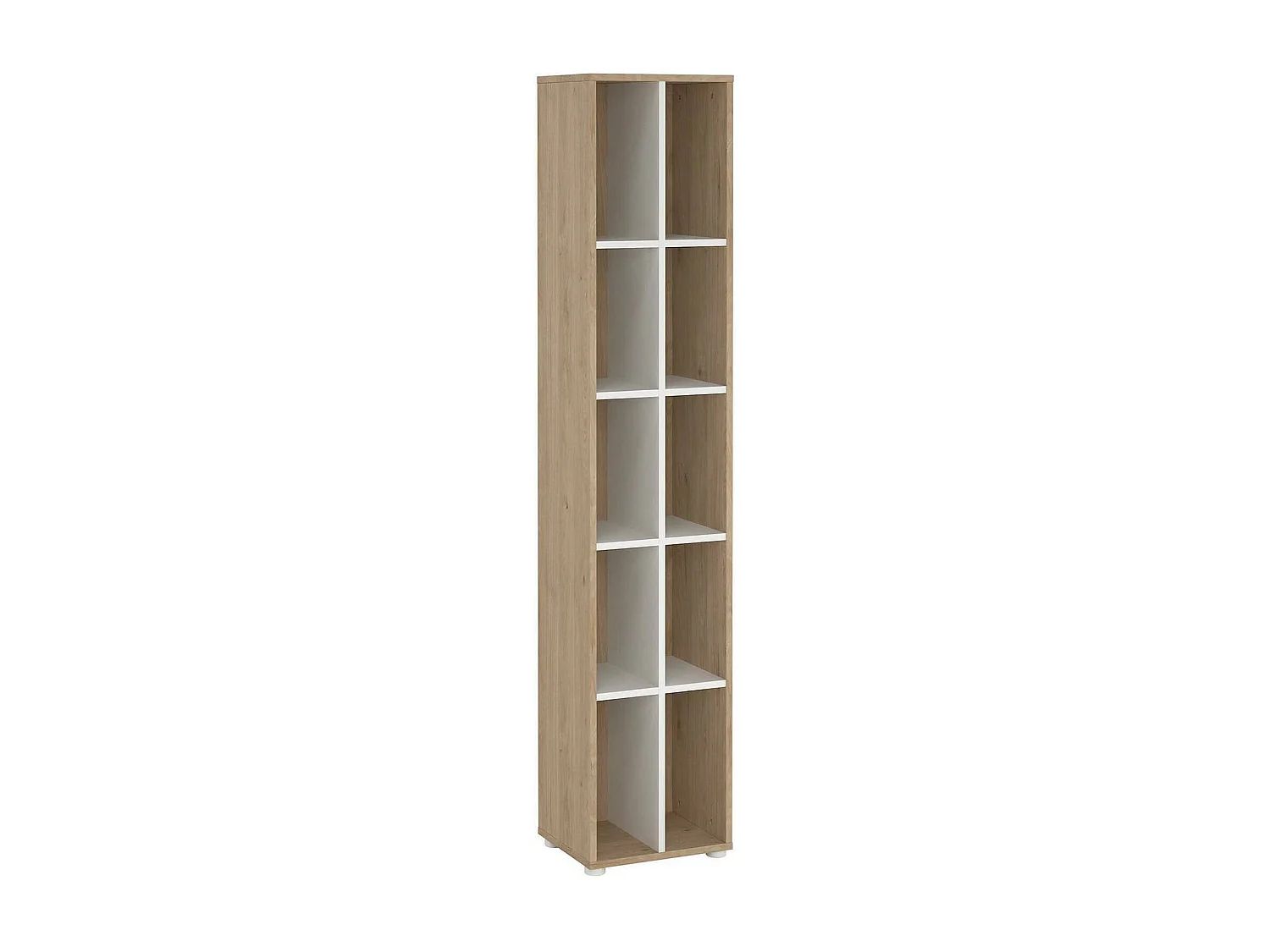 Dtedesc boekenkast, Kantoorplank, Boekenkast, Bibliotheek, 41x34 h205 cm, Eiken en Wit