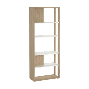 Dspelt boekenkast, Kantoorplank, Boekenkast, Bibliotheek, 80×34 h205 cm, Eiken en Wit Dspelt boekenkast, Kantoorplank, Boekenkast, Bibliotheek, 80×34 h205 cm, Eiken en Wit
