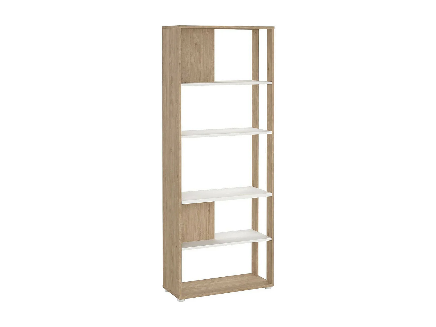 Dspelt boekenkast, Kantoorplank, Boekenkast, Bibliotheek, 80x34 h205 cm, Eiken en Wit