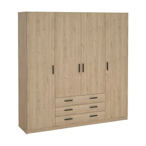 Dserafin grote kledingkast, Slaapkamermeubel, Inloopkast, Kledingkast, 196×50 h200 cm, Eiken Dserafin grote kledingkast, Slaapkamermeubel, Inloopkast, Kledingkast, 196×50 h200 cm, Eiken