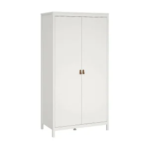 Dsciacc 2-deurskast, Slaapkamermeubel, Inloopkast, Kledingkast, 102×58 h199 cm, Wit