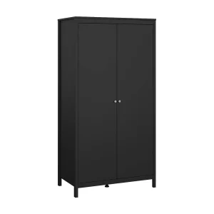 Dsciacc 2-deurskast, Slaapkamermeubel, Inloopkast, Kledingkast, 102×58 h199 cm, Zwart
