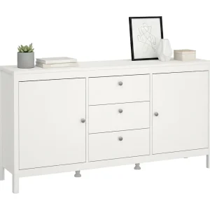 Dsaracc dressoir, Woonkamerbuffet, Woonkamerdressoir, Keukenkast, 151×38 h80 cm, Wit Dsaracc dressoir, Woonkamerbuffet, Woonkamerdressoir, Keukenkast, 151×38 h80 cm, Wit