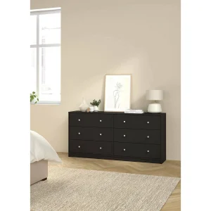 Dsanto dressoir, Woonkamerbuffet, Woonkamerdressoir, Keukenkast, 143×30 h68 cm, Zwart Dsanto dressoir, Woonkamerbuffet, Woonkamerdressoir, Keukenkast, 143×30 h68 cm, Zwart