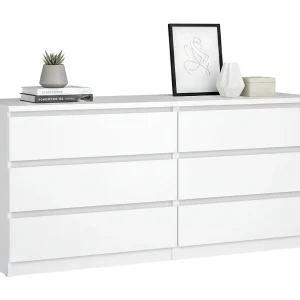 Dsaurin dressoir, Woonkamerbuffet, Woonkamerdressoir, Keukenkast, 154×50 h68 cm, Wit Dsaurin dressoir, Woonkamerbuffet, Woonkamerdressoir, Keukenkast, 154×50 h68 cm, Wit