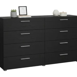 Dsattol dressoir, Woonkamerbuffet, Woonkamerdressoir, Keukenkast, 140×40 h82 cm, Zwart Dsattol dressoir, Woonkamerbuffet, Woonkamerdressoir, Keukenkast, 140×40 h82 cm, Zwart