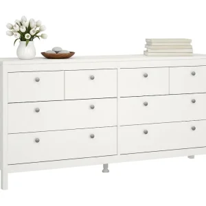 Dsanton dressoir, Woonkamerbuffet, Woonkamerdressoir, Keukenkast, 160×38 h80 cm, Wit Dsanton dressoir, Woonkamerbuffet, Woonkamerdressoir, Keukenkast, 160×38 h80 cm, Wit
