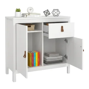 Dsaracin dressoir, Woonkamerbuffet, Woonkamerdressoir, Keukenkast, 82×38 h80 cm, Wit Dsaracin dressoir, Woonkamerbuffet, Woonkamerdressoir, Keukenkast, 82×38 h80 cm, Wit