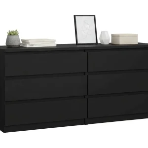 Dsaurin dressoir, Woonkamerbuffet, Woonkamerdressoir, Keukenkast, 154×50 h68 cm, Zwart Dsaurin dressoir, Woonkamerbuffet, Woonkamerdressoir, Keukenkast, 154×50 h68 cm, Zwart