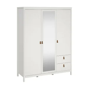 Dselvagg 3-deurskast, Slaapkamermeubel, Inloopkast, Kledingkast, 150×58 h199 cm, Wit Dselvagg 3-deurskast, Slaapkamermeubel, Inloopkast, Kledingkast, 150×58 h199 cm, Wit