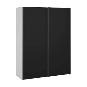 Dstang 2-deurskast, Slaapkamermeubel, Inloopkast, Kledingkast, 150×61 h200 cm, Zwart en Wit Dstang 2-deurskast, Slaapkamermeubel, Inloopkast, Kledingkast, 150×61 h200 cm, Zwart en Wit