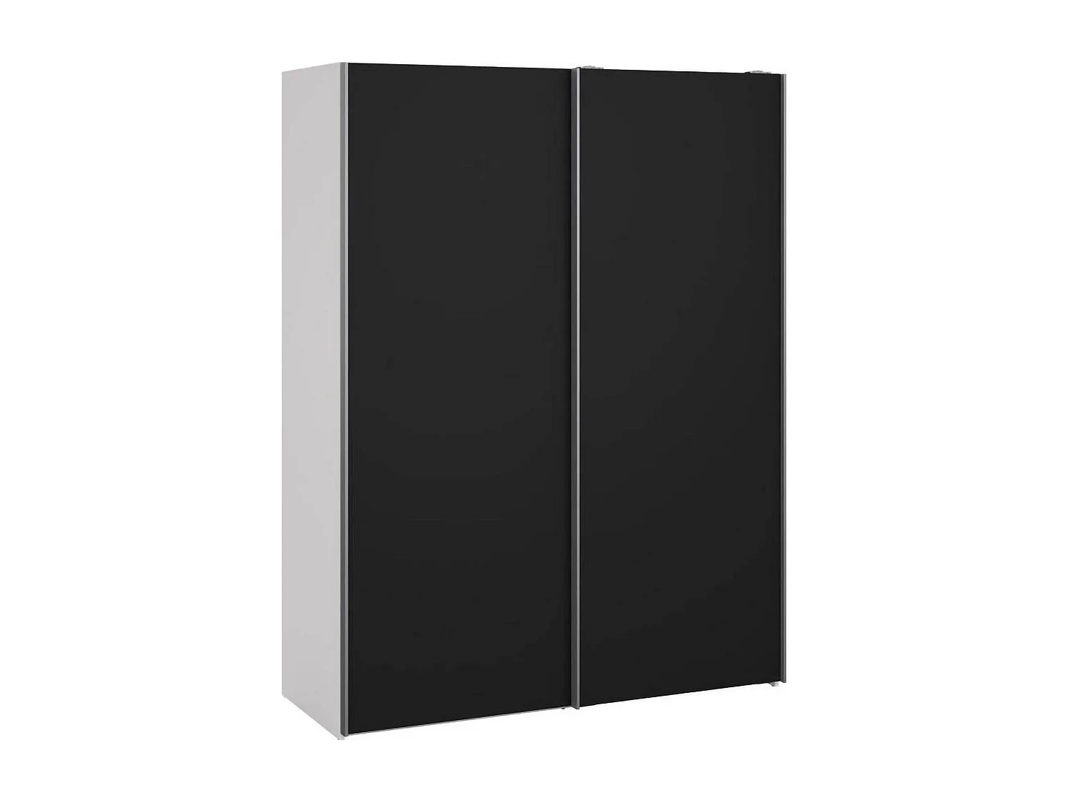 Dstang 2-deurskast, Slaapkamermeubel, Inloopkast, Kledingkast, 150x61 h200 cm, Zwart en Wit