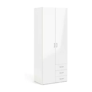 Dscaratt 2-deurskast, Slaapkamermeubel, Inloopkast, Kledingkast, 78×50 h200 cm, Wit Dscaratt 2-deurskast, Slaapkamermeubel, Inloopkast, Kledingkast, 78×50 h200 cm, Wit