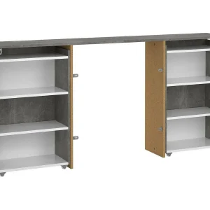 Drot nachtkastje, Lage ladekast, Nachtkastje, Bedplank, 165×26 h80 cm, Cement en Wit