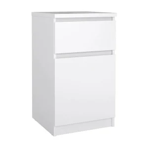Francoise nachtkastje, Lage ladekast, Nachtkastje, Bedplank, 40×40 h70 cm, Wit Francoise nachtkastje, Lage ladekast, Nachtkastje, Bedplank, 40×40 h70 cm, Wit
