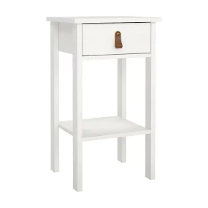Dsabir nachtkastje, Lage ladekast, Nachtkastje, Bedplank, 40×34 h70 cm, Wit Dsabir nachtkastje, Lage ladekast, Nachtkastje, Bedplank, 40×34 h70 cm, Wit