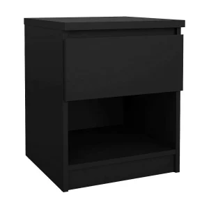 Dross nachtkastje, Lage ladekast, Nachtkastje, Bedplank, 40×40 h50 cm, Zwart