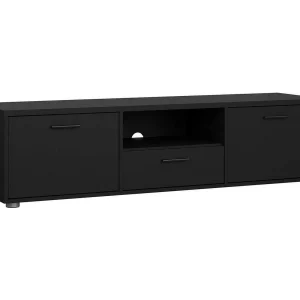 Dthorsb TV-meubel, Woonkamerdressoir, Lage tv-kast, Voorzien van wandbasis, 147×40 h38 cm, Zwart Dthorsb TV-meubel, Woonkamerdressoir, Lage tv-kast, Voorzien van wandbasis, 147×40 h38 cm, Zwart