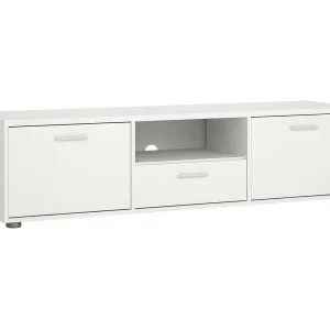 Dthorsb TV-meubel, Woonkamerdressoir, Lage tv-kast, Voorzien van wandbasis, 147×40 h38 cm, Wit Dthorsb TV-meubel, Woonkamerdressoir, Lage tv-kast, Voorzien van wandbasis, 147×40 h38 cm, Wit