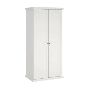 Dscapol 2-deurskast, Slaapkamermeubel, Inloopkast, Kledingkast, 96×63 h200 cm, Wit Dscapol 2-deurskast, Slaapkamermeubel, Inloopkast, Kledingkast, 96×63 h200 cm, Wit