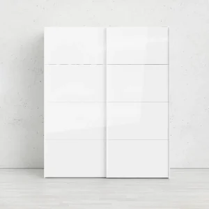 Dvergan 2-deurskast, Slaapkamermeubel, Inloopkast, Kledingkast, 182×62 h220 cm, Wit
