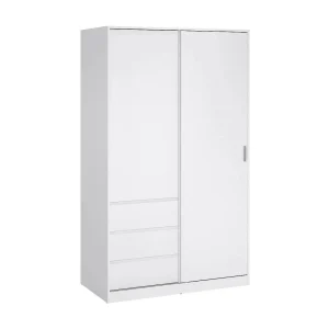 Dscalvin 2-deurskast, Slaapkamermeubel, Inloopkast, Kledingkast, 119×60 h200 cm, Wit Dscalvin 2-deurskast, Slaapkamermeubel, Inloopkast, Kledingkast, 119×60 h200 cm, Wit