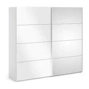 Dstabil 2-deurskast, Slaapkamermeubel, Inloopkast, Kledingkast, 243×61 h220 cm, Wit Dstabil 2-deurskast, Slaapkamermeubel, Inloopkast, Kledingkast, 243×61 h220 cm, Wit