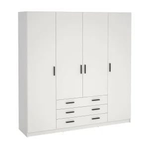 Dserafin grote kledingkast, Slaapkamermeubel, Inloopkast, Kledingkast, 196×50 h200 cm, Wit Dserafin grote kledingkast, Slaapkamermeubel, Inloopkast, Kledingkast, 196×50 h200 cm, Wit