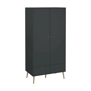 Dscarp 2-deurskast, Slaapkamermeubel, Inloopkast, Kledingkast, 99×58 h200 cm, Grijs Dscarp 2-deurskast, Slaapkamermeubel, Inloopkast, Kledingkast, 99×58 h200 cm, Grijs